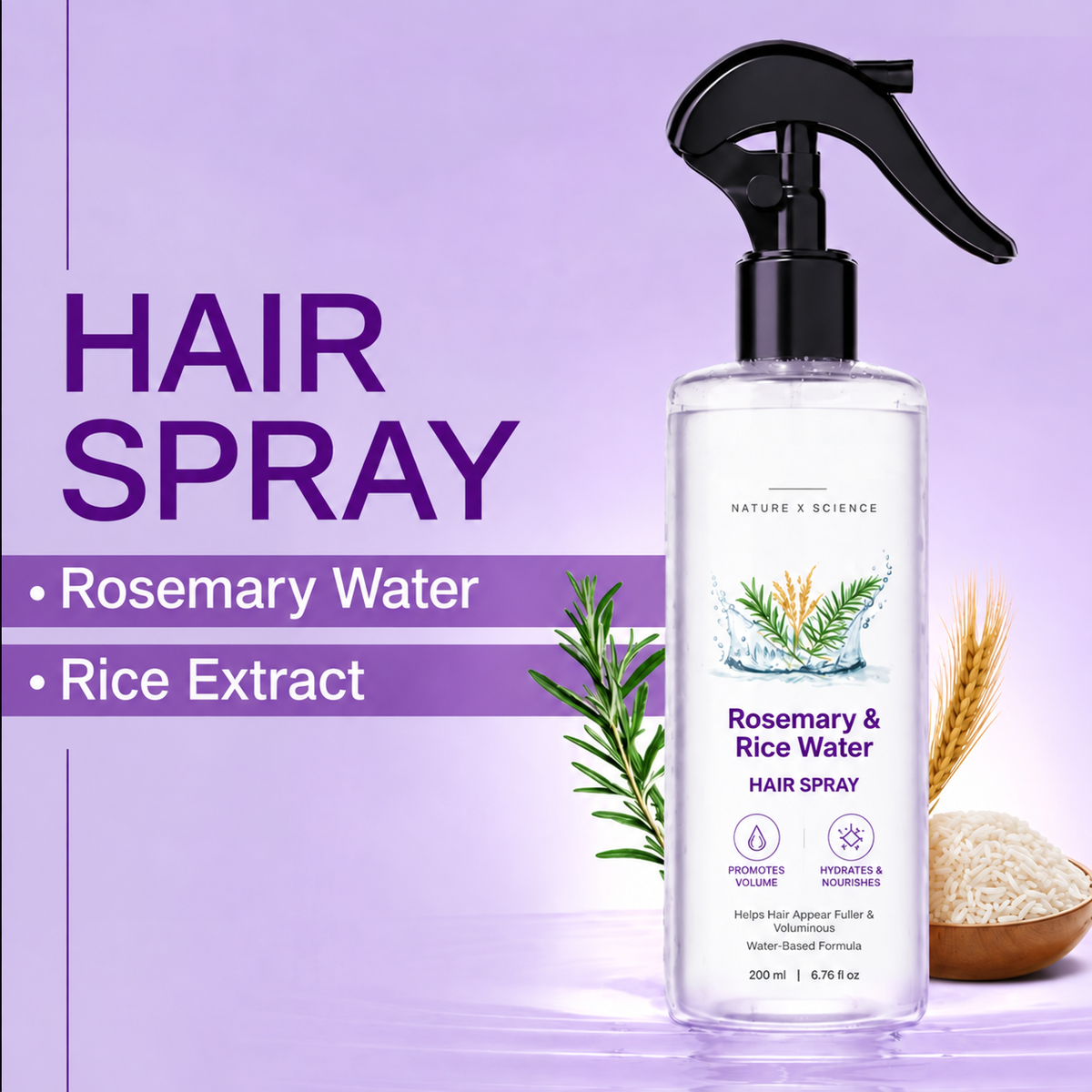 Nature x Science Rosemary Water and Rice Water | 200 ml
