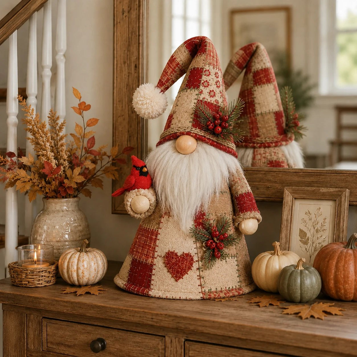 😩 FEELING LIKE YOUR HOME IS MISSING THAT COZY HOLIDAY MAGIC? 🐦✨ Add a Warm Glow & Charming Bird Gnome Touch to Any Shelf, Mantel or Table! 🏡💡