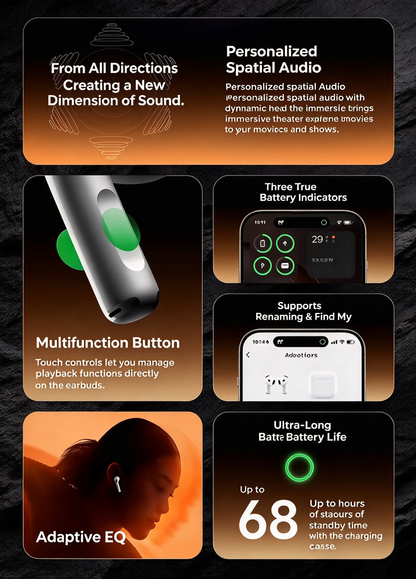💎(Only 10 left!)Bluetooth Noise-Canceling Headphones—Ultra-long battery life, IP55 water resistance; compatible with Apple and Android systems!🍀