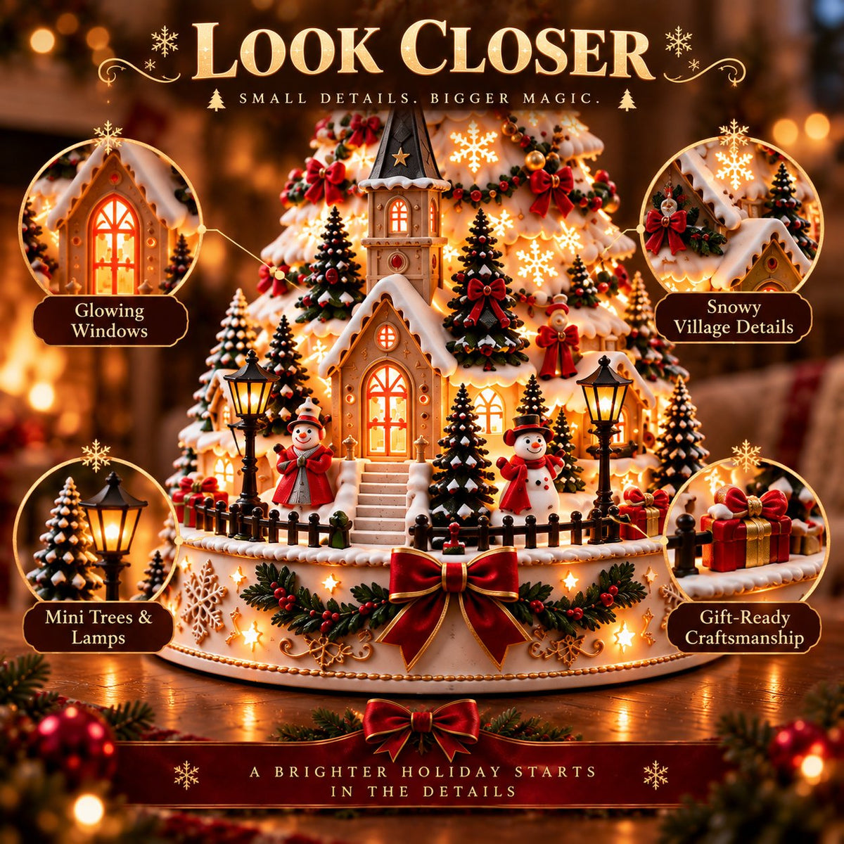 🎄 Tired of Empty, Lifeless Holiday Decor? Transform Any Space Into a Warm Christmas Wonderland with the Christmas Village Lightscape Tree ✨