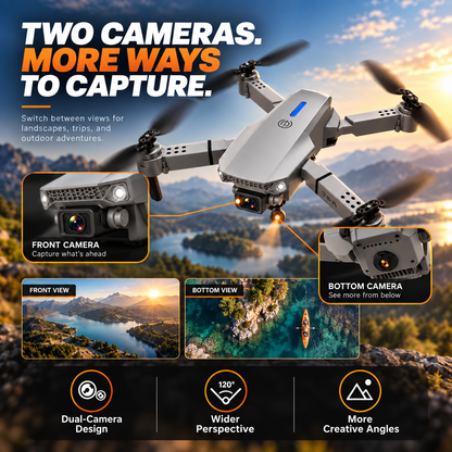 SkyView™ Foldable Dual-Camera Drone with Screen Remote