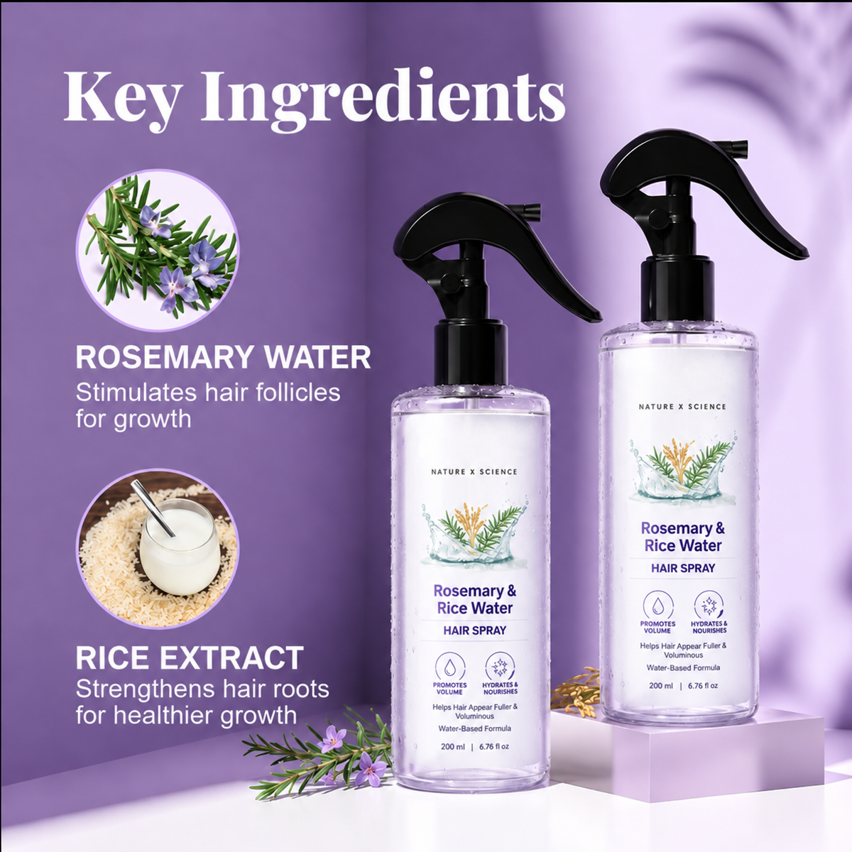 Nature x Science Rosemary Water and Rice Water | 200 ml