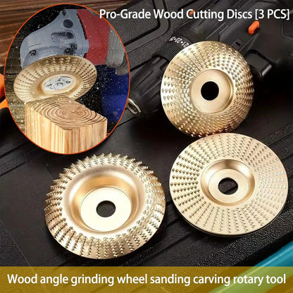 🎉🛠️3PCS Wood Carving Disc Set, 4 Inch Wood Cutting Discs for Angle Grinder
