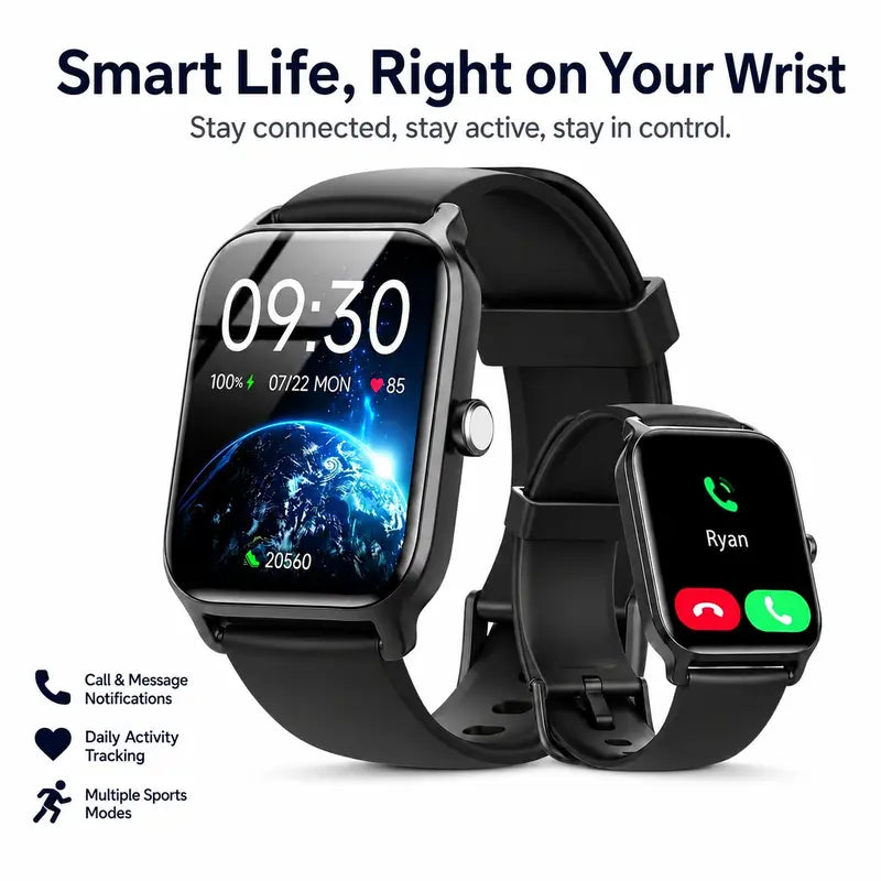 🎁Sports smartwatch. Features include message notifications, call and text messaging capabilities, and more; compatible with most iOS and Android smartphones.💎