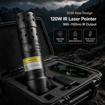 🔥2026 New Design 120W 900-1100NM Powerful IR Laser Pointer