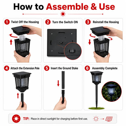 🔥Summer Sale 50% OFF🔥Solar Mosquito Zapper Light – Outdoor Garden Stake Lamp, UV Insect Killer, Solar Powered, Dual Mode (Mosquito Control + Pathway Lighting), Weather Resistant, Easy Setup