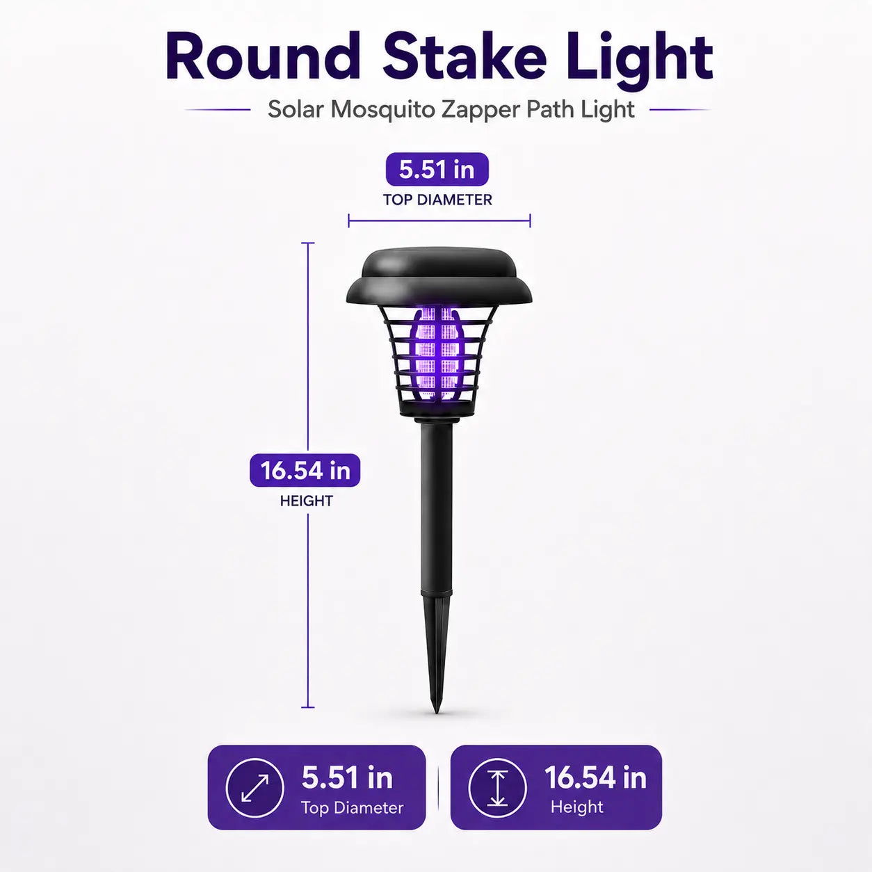 🔥Summer Sale 50% OFF🔥Solar Mosquito Zapper Light – Outdoor Garden Stake Lamp, UV Insect Killer, Solar Powered, Dual Mode (Mosquito Control + Pathway Lighting), Weather Resistant, Easy Setup
