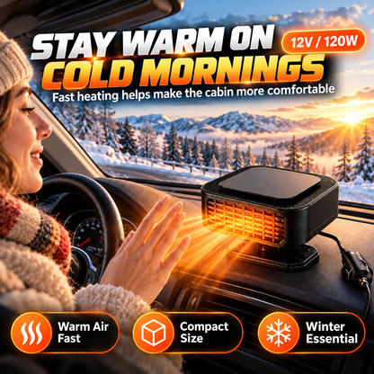 😩 Foggy Windows Blocking Your View? ❄️ Direct Air Where You Need It with This 360° Rotating Car Heater & Defroster! 🚗💨