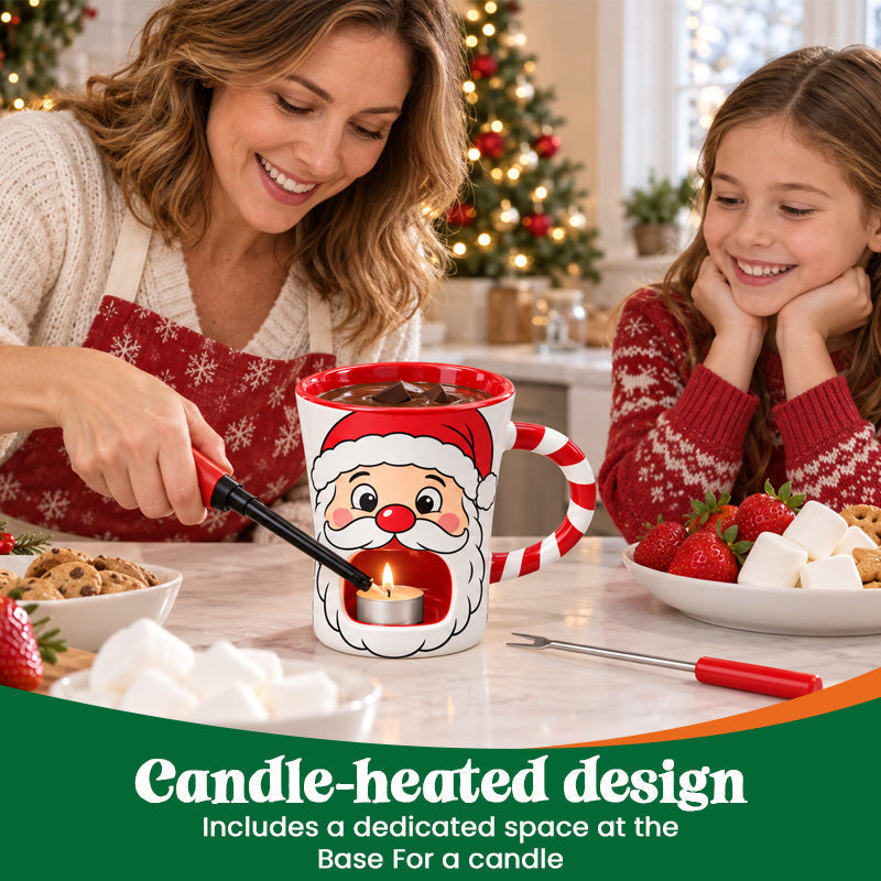 🔥Last Day 50% OFF 🎅🍫 Santa’s Sweet Melt™ 150ml Christmas Chocolate Fondue Mug