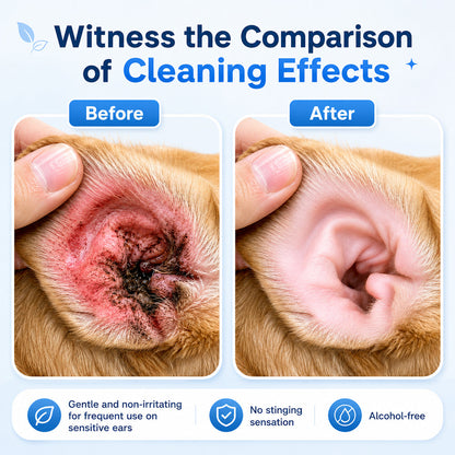 🐶🐱 Pet Ear Cleansing Solution – Clean Away Dirt, Wax & Buildup