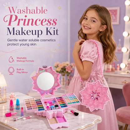 🎀Washable Princess Makeup Set – Non‑irritating, trays & portable case