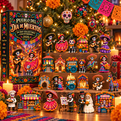 😩 TIRED OF BORING COUNTDOWN CALENDARS? 💀🖤 ✨ 24 DAYS. 24 UNIQUE MINIATURES. 🎁 Discover a New Day of the Dead Surprise Every Day!