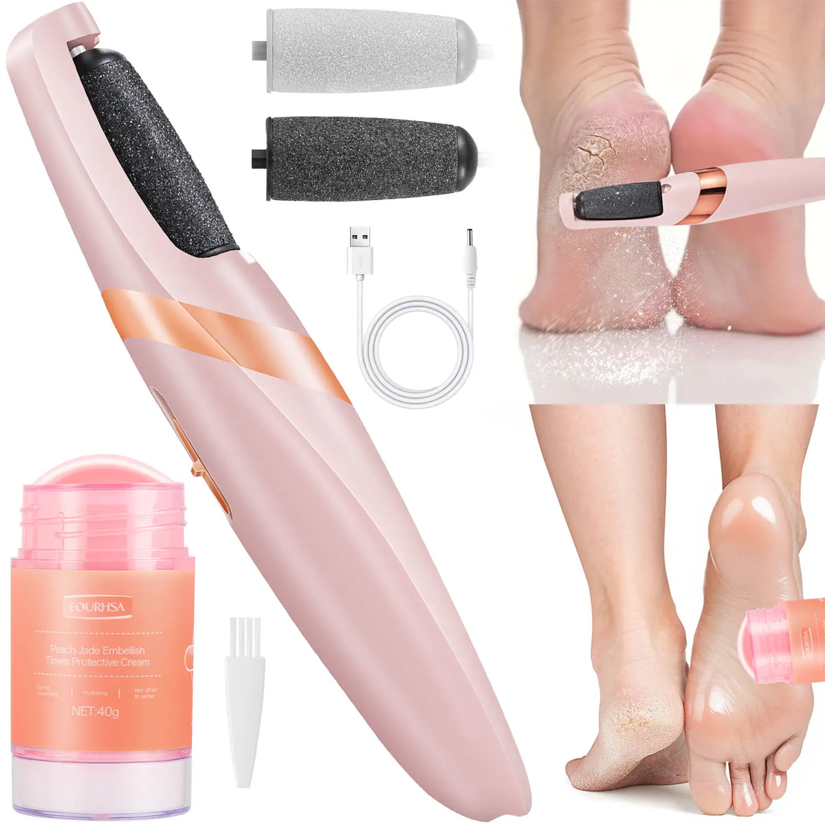 🎁2-in-1 rechargeable electric callus remover and portable manicure set—the ideal gift for tackling dead skin and dry, rough patches.💎