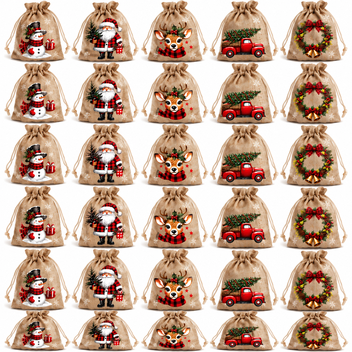 📢📢50% OFF !! ⏰Christmas Drawstring Gift Bags