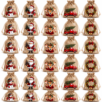 📢📢50% OFF !! ⏰Christmas Drawstring Gift Bags