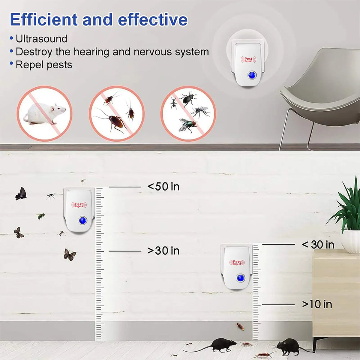 🔥Ultrasonic Pest Repeller—suitable for indoors, homes, and garages; effectively repels mice, spiders, cockroaches, and various insects.💎