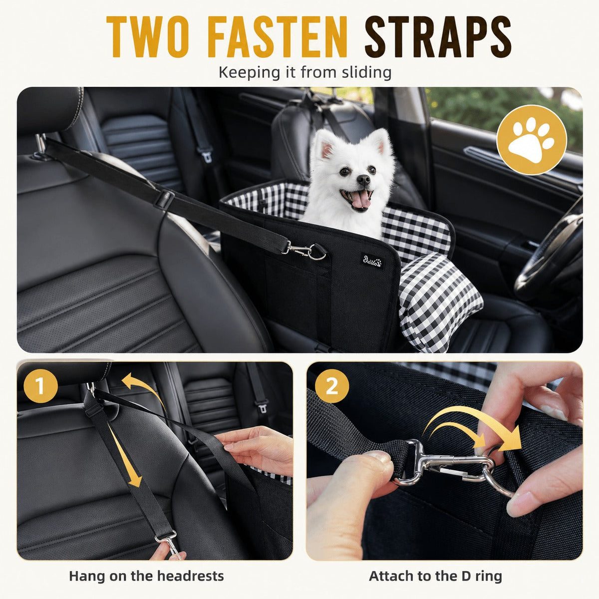 🚗 Tired of Your Pet Climbing All Over the Car? 🐾 Save 50% on This Cozy Center Console Booster Seat for Small Dogs & Cats!