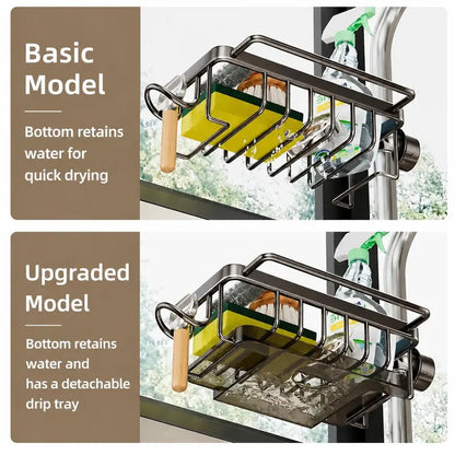 🫧Detachable Stainless Steel Sink Caddy for Kitchen & Bathroom.(Draining tray included)💎