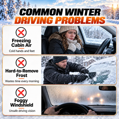 😩 Foggy Windows Blocking Your View? ❄️ Direct Air Where You Need It with This 360° Rotating Car Heater & Defroster! 🚗💨