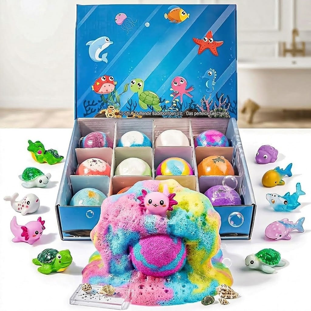 🛁😩 Kids Hate Bath Time? Turn Every Bath into a Fizzing Adventure with 12 Bath Bombs—Each with a Surprise Toy Inside! 🎁✨