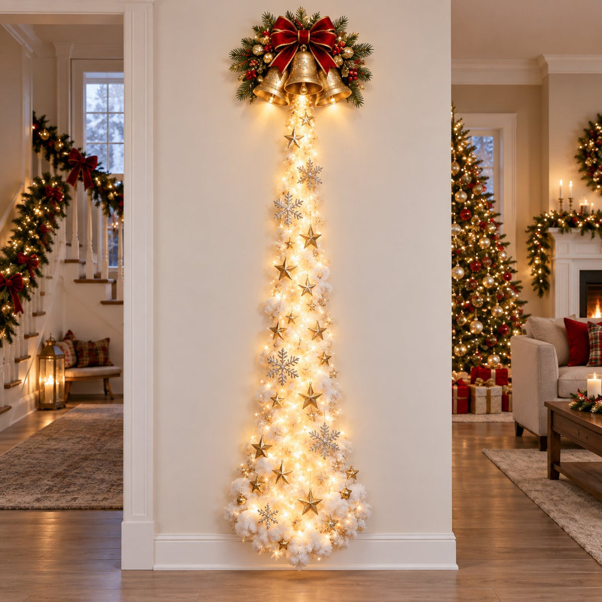 ✨ Turn Any Wall Into Christmas Magic — Create a Warm, Cozy Holiday Glow in Seconds! 🎄