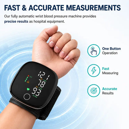 💎(Fewer than a hundred items left!)Digital Wrist Blood Pressure and Blood Glucose Monitor (with voice broadcast, adjustable wristband, dual-user memory function, and large display screen)🔥