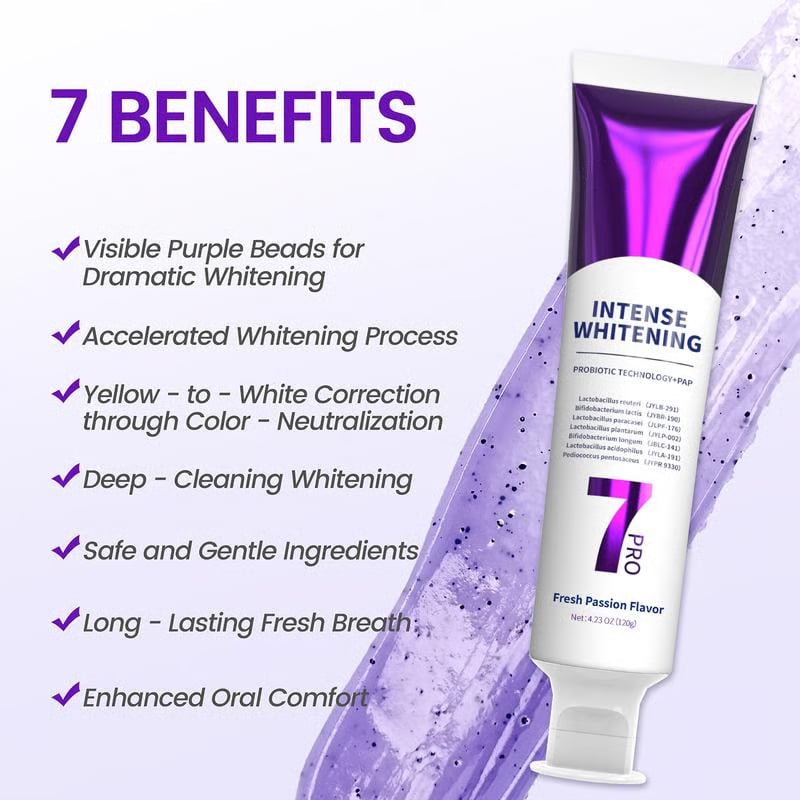 🔥BUY 1 FREE 1🔥New 7-Pro Intensive Toothpaste | Upgraded Purple Formula with 7 Probiotics | Deep Enamel Repair & Long-Lasting Freshness#dealsforyoudays