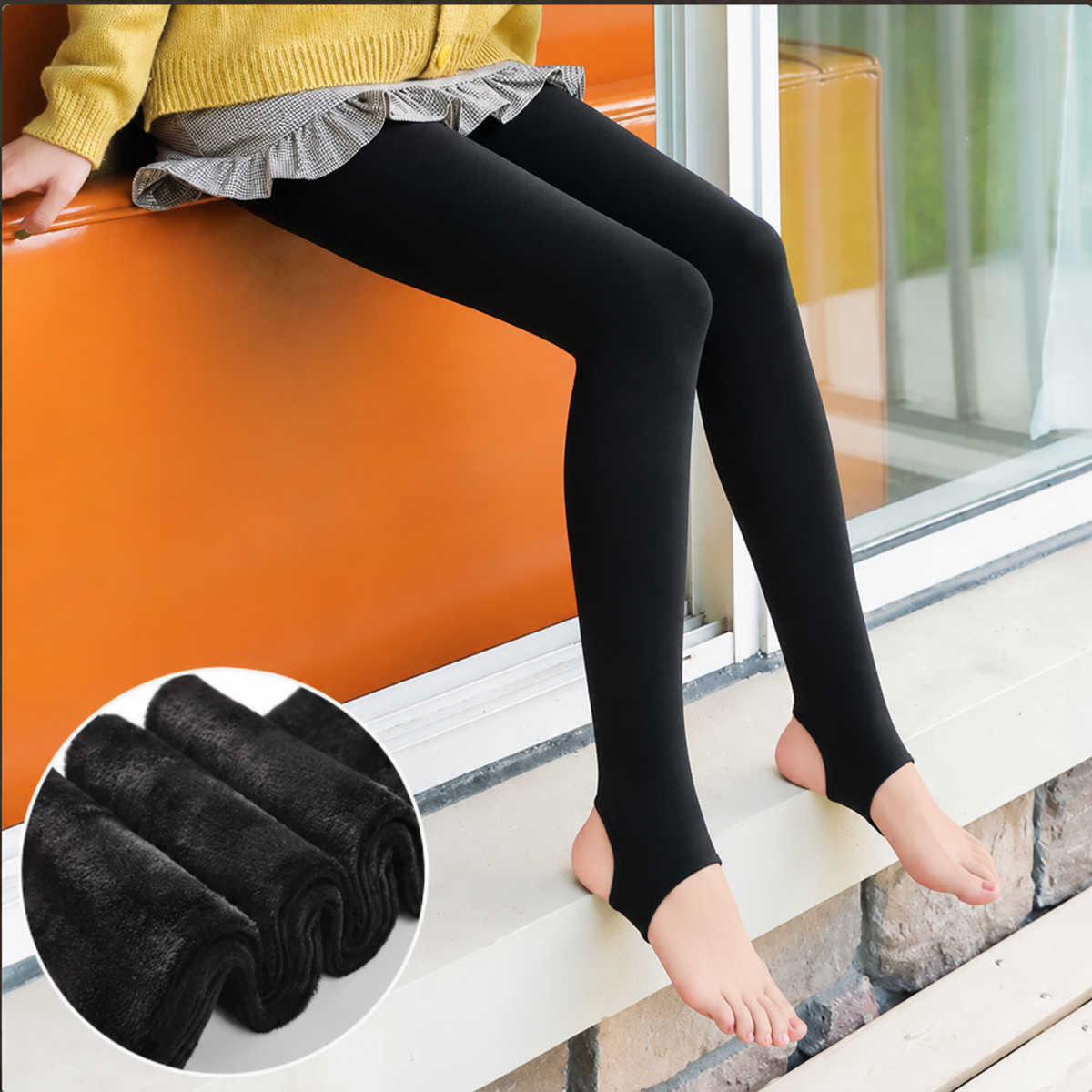 ❄️ Fleece-Lined Winter Tights – Sheer Look, Cozy Feel