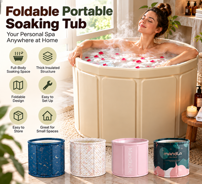 Foldable Portable Soaking Tub – Full-Body Bath for Small Spaces