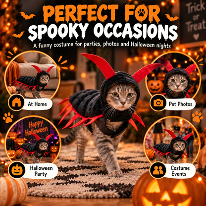 🐱🎃 WANT YOUR CAT TO STEAL THE SHOW THIS HALLOWEEN? 👀🪱 👻 Skip Ordinary Pet Costumes — This Creepy-Cute Centipede Look Is Impossible to Ignore!