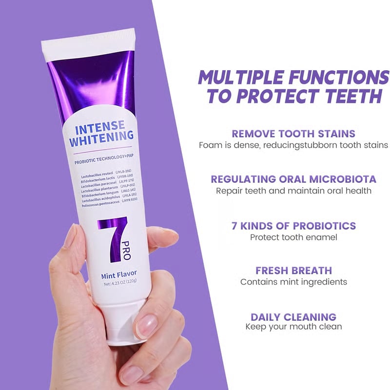 🔥BUY 1 FREE 1🔥New 7-Pro Intensive Toothpaste | Upgraded Purple Formula with 7 Probiotics | Deep Enamel Repair & Long-Lasting Freshness#dealsforyoudays