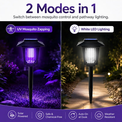 🔥Summer Sale 50% OFF🔥Solar Mosquito Zapper Light – Outdoor Garden Stake Lamp, UV Insect Killer, Solar Powered, Dual Mode (Mosquito Control + Pathway Lighting), Weather Resistant, Easy Setup