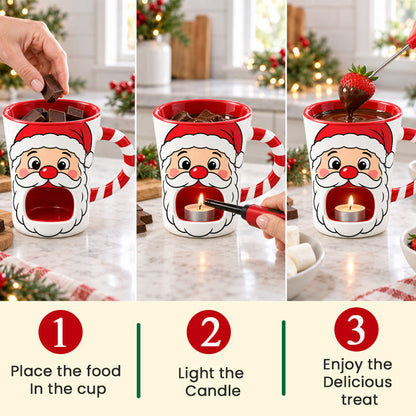 🔥Last Day 50% OFF 🎅🍫 Santa’s Sweet Melt™ 150ml Christmas Chocolate Fondue Mug