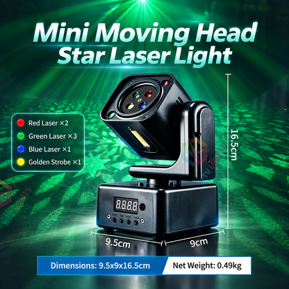 😩 Boring Party Lights Ruining Your Vibe? 🎉 Transform Any Room into a Dazzling Dance Floor with the Moving Head Star Laser Light! ✨🔴