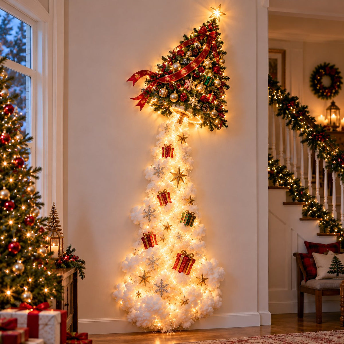 ✨ Turn Any Wall Into Christmas Magic — Create a Warm, Cozy Holiday Glow in Seconds! 🎄