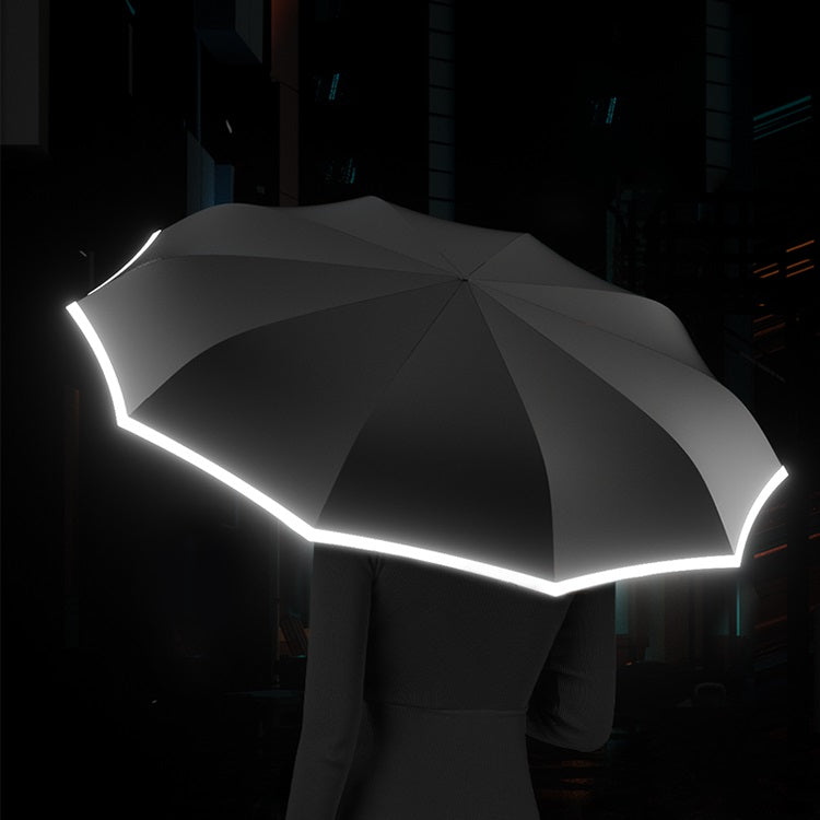 Ring buckle umbrella, Reflective Safety Strip, Sturdy Windproof, Travel Portable