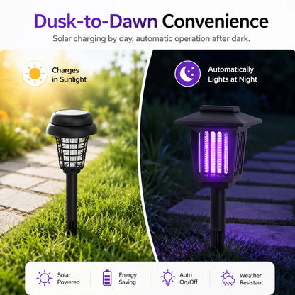 🔥Summer Sale 50% OFF🔥Solar Mosquito Zapper Light – Outdoor Garden Stake Lamp, UV Insect Killer, Solar Powered, Dual Mode (Mosquito Control + Pathway Lighting), Weather Resistant, Easy Setup