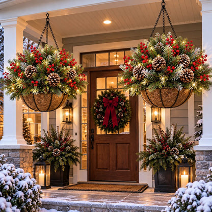🎄 Last day: 50% OFF 🏆 Christmas basket with built-in lighting | 🎄 With built-in lighting, weather-resistant and maintenance-free