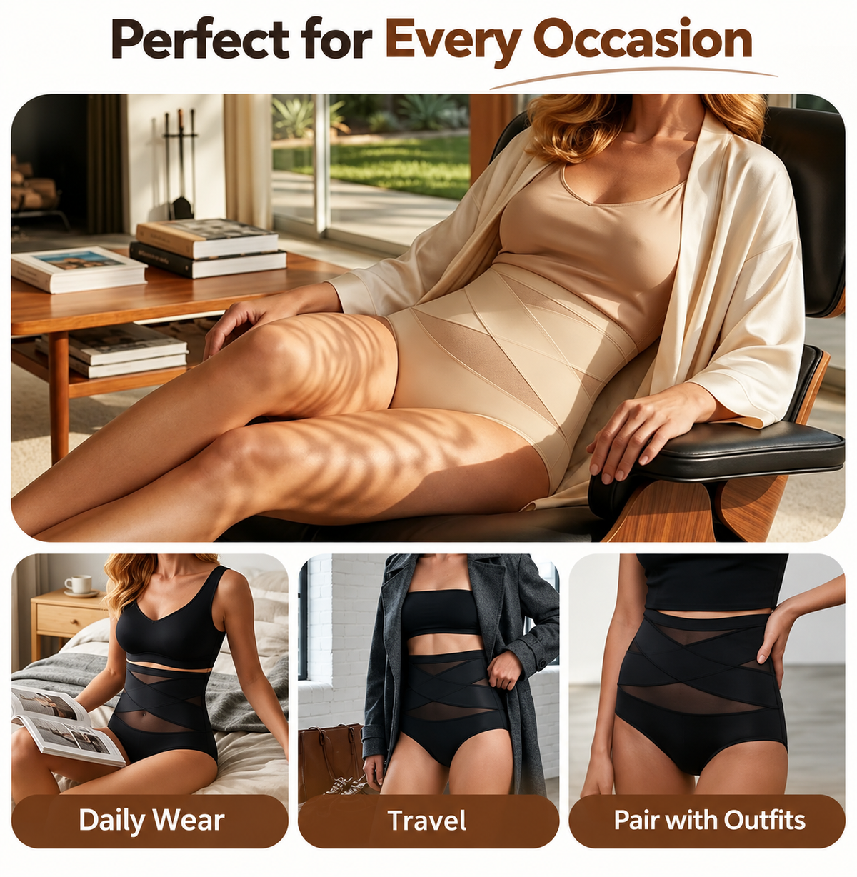 🌸🔥 Plus Size High-Waisted Tummy Control Panties – Cross-Front Shaping Underwear for Women | Buy 2 Get 1 FREE! 💖