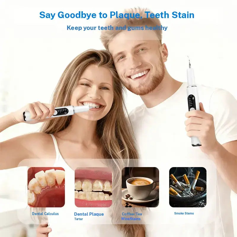 🎁Ultrasonic Plaque and Tartar Remover, Professional Teeth Cleaning Kit (7-Piece Set) — Safe and Gentle💎