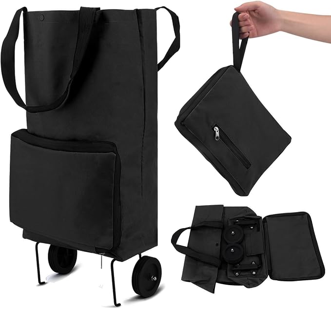 🔥HOT SALE🔥2-in-1 Foldable Shopping Trolley – Sturdy Shopping Bag on Wheels for Supermarket, Market & Travel