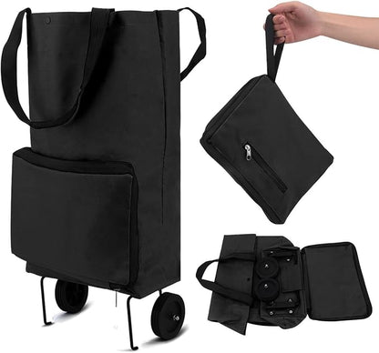 🔥HOT SALE🔥2-in-1 Foldable Shopping Trolley – Sturdy Shopping Bag on Wheels for Supermarket, Market & Travel