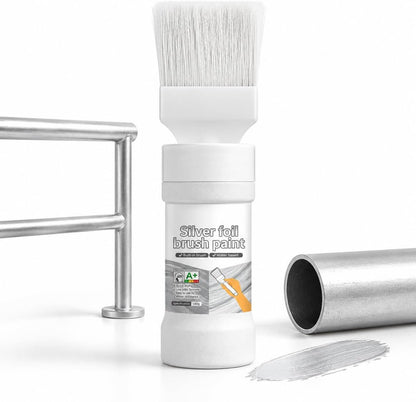 ✨New Arrival✨🖌️🏠Water-Based Metallic Silver Paint with Built-in Brush💥👍