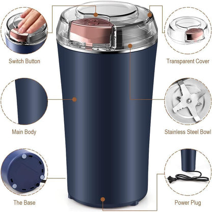 Mini Electric Coffee & Spice Grinder | Stainless Steel Blades, Spice & Dry Herb Grinder Dropdash