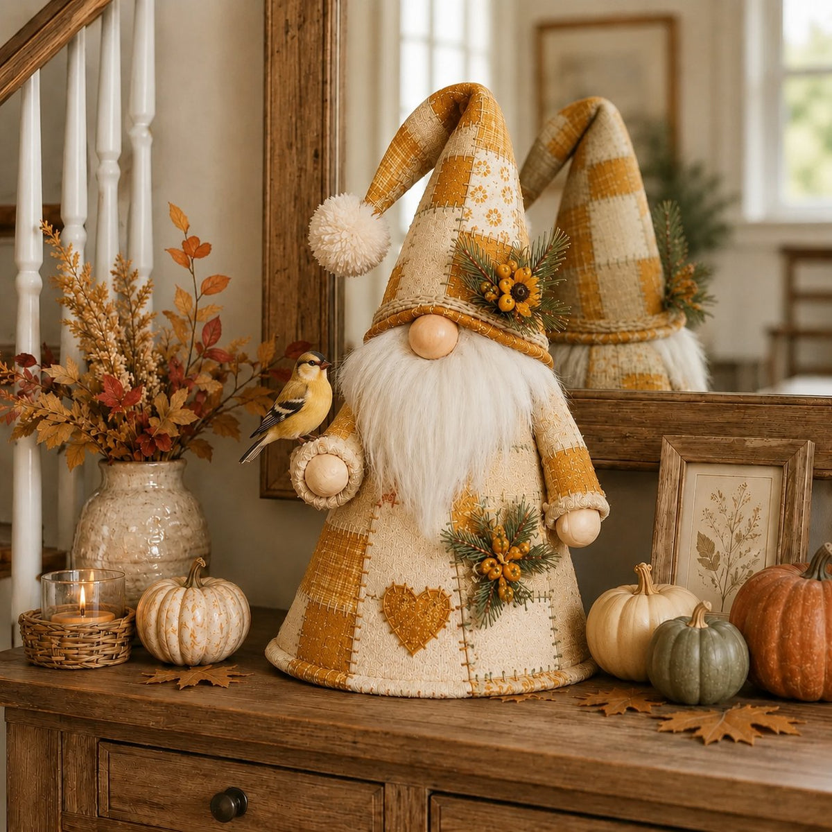 😩 FEELING LIKE YOUR HOME IS MISSING THAT COZY HOLIDAY MAGIC? 🐦✨ Add a Warm Glow & Charming Bird Gnome Touch to Any Shelf, Mantel or Table! 🏡💡