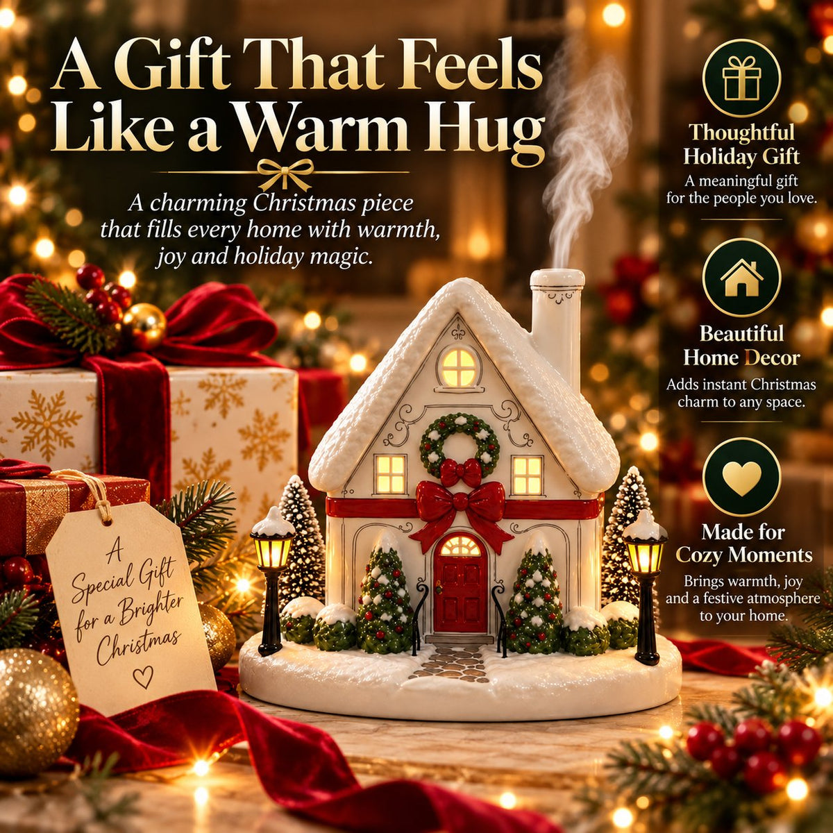 🎄 Your Home Doesn't Feel Festive Yet? ✨ Add Christmas Magic & a Cozy Aroma with This Adorable House Aroma Diffuser! 🏠❤️