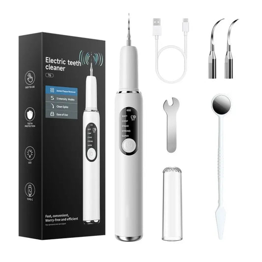 🎁(Fewer than a hundred items left!)Ultrasonic Plaque and Tartar Remover, Professional Teeth Cleaning Kit (7-Piece Set) — Safe and Gentle💎