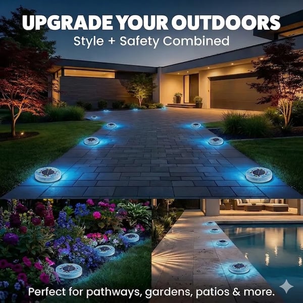 📢Limited Time Offer📢Solar Disk Lights – Handcrafted Mosaic Outdoor LED Waterproof In-Ground & Tabletop Wireless Lighting