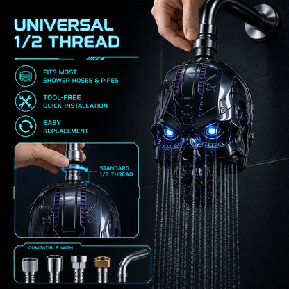 😩 BORING SHOWER? YOUR BATHROOM DESERVES MORE! 🚿👾 ⚡ Add CYBERPUNK STYLE, COLOR-CHANGING LED LIGHTS & A BOLD SKULL DESIGN TO EVERY SHOWER! 🔥💀