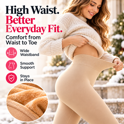 ❄️ Fleece-Lined Winter Tights – Sheer Look, Cozy Feel